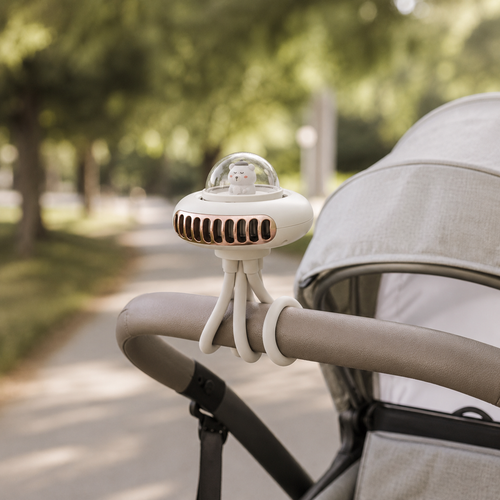 BreezeWear Stroller Fan – Flexible Clip-On Fan for Strollers & Car Seats