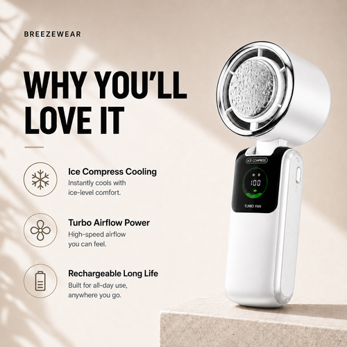 BreezeWear Turbo Ice Fan benefits image – why you'll love it
